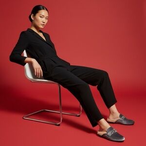 Gray Faux Fur Lined Loafers Size 5/6